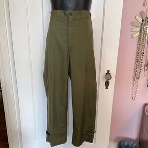 Vintage L.L. Bean Olive Green Chino Pants with suspender buttons